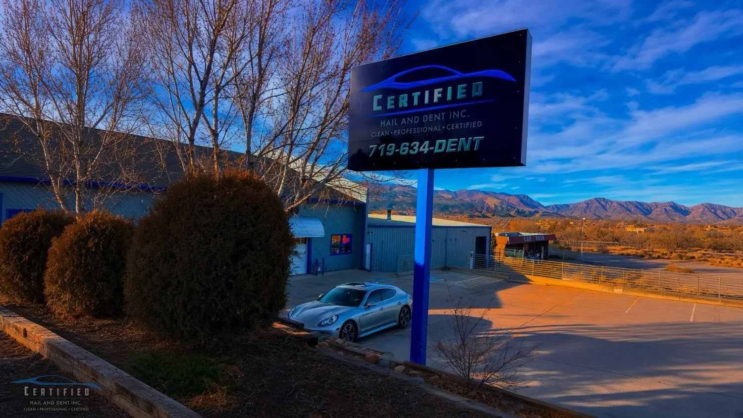 Certified Hail and Dent building sign Colorado Springs on contact