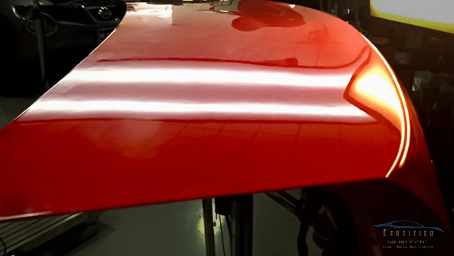 Hood after paintless hail repair at Certified Hail and Dent Colorado Springs