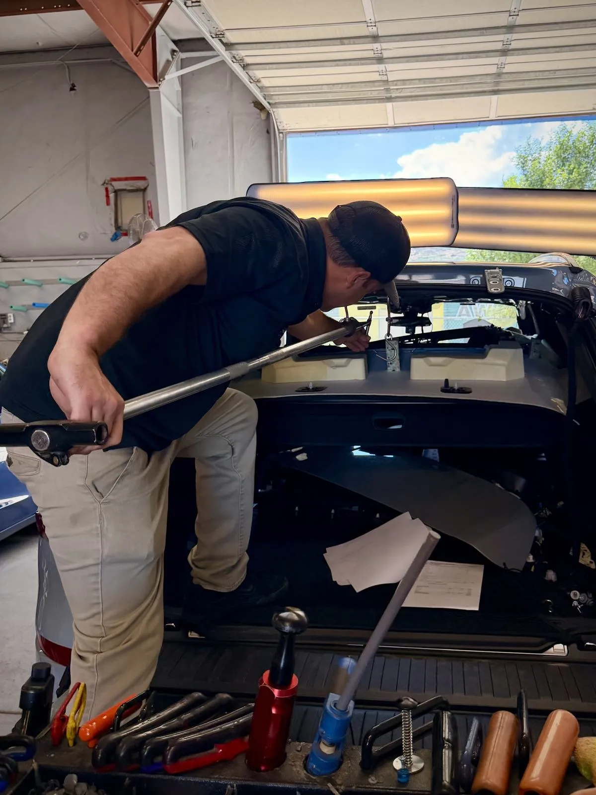 Door access paintless dent repair at Certified Hail and Dent